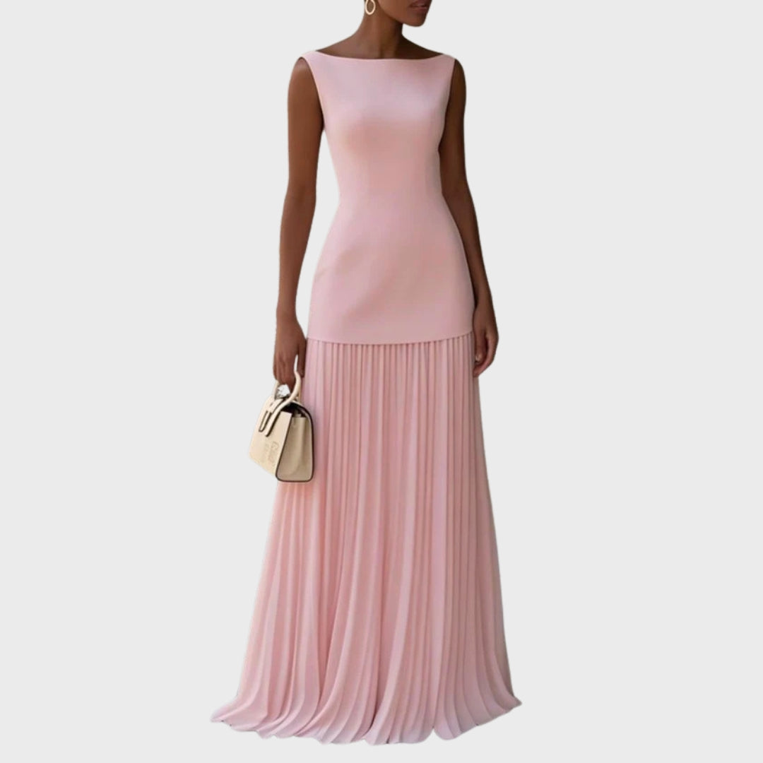 Klara | Sleeveless Pleated Maxi Dress