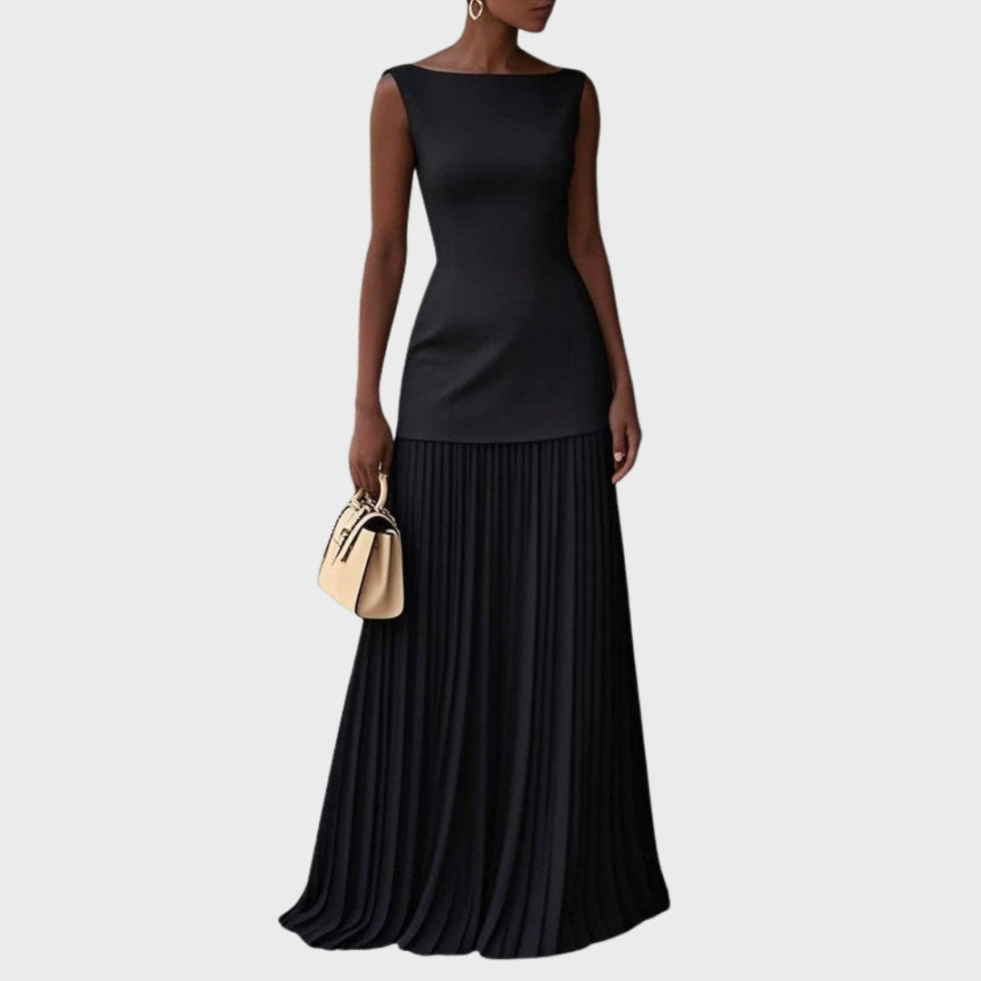 Klara | Sleeveless Pleated Maxi Dress
