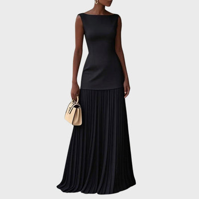 Klara | Sleeveless Pleated Maxi Dress