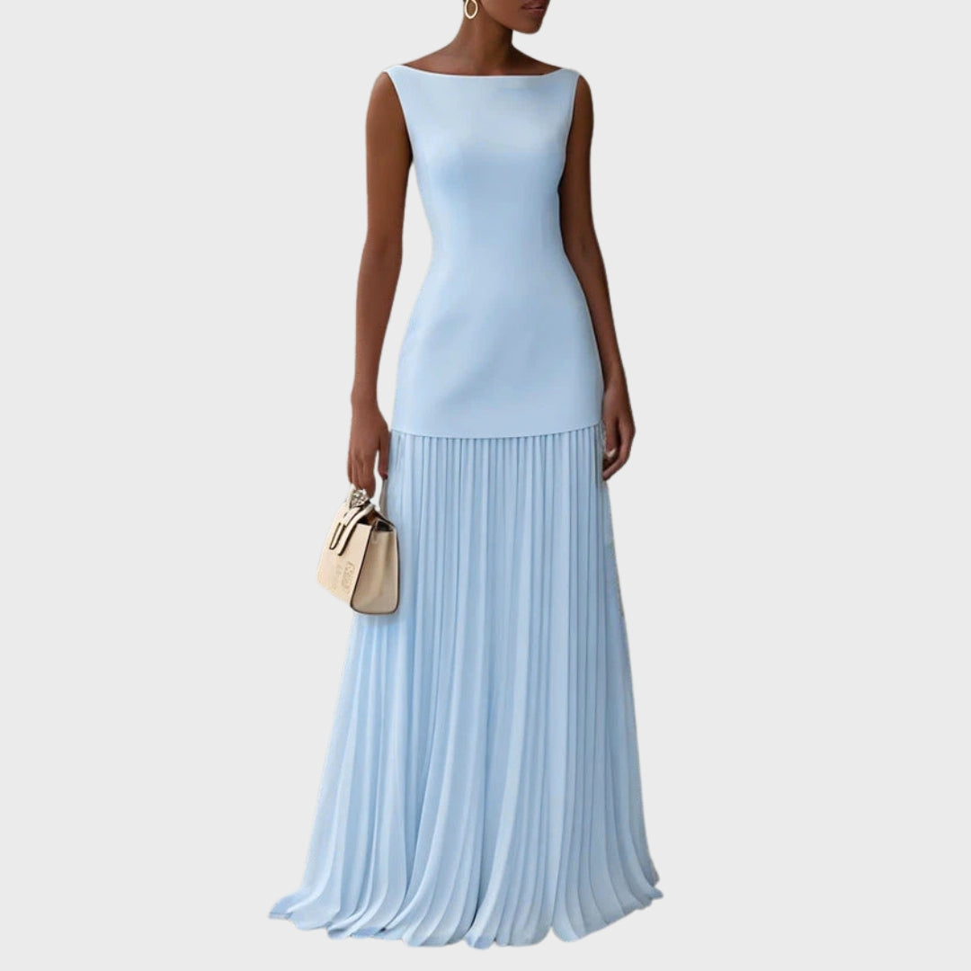 Klara | Sleeveless Pleated Maxi Dress