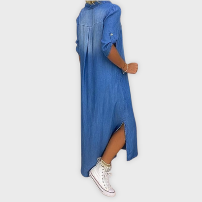 Tilly | Summer V-Neck Half-Denim Dress