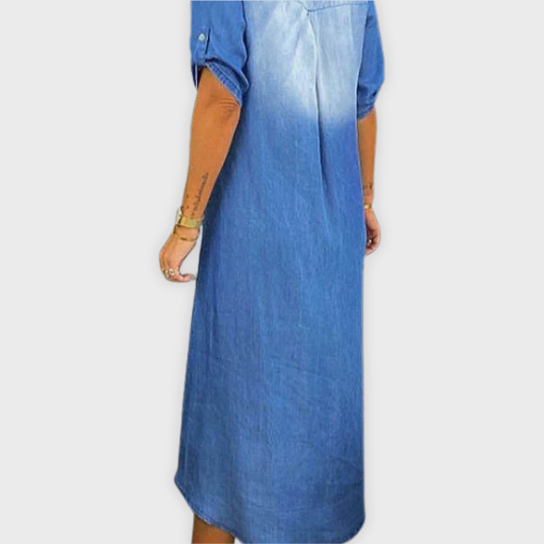 Tilly | Summer V-Neck Half-Denim Dress