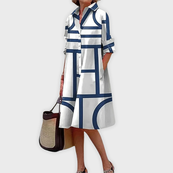 Elodie | Midi Dress with Geometric Pattern