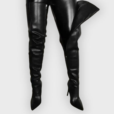 Amelia | Women’s Over-the-Knee Boots – Glossy Faux Leather