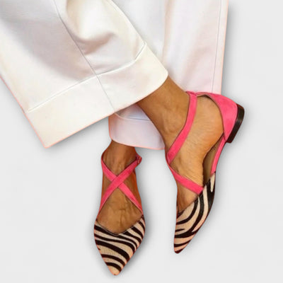 Isabella | Zebra Pattern Extraordinarily Calfskin Flats