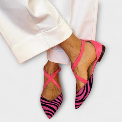 Isabella | Zebra Pattern Extraordinarily Calfskin Flats