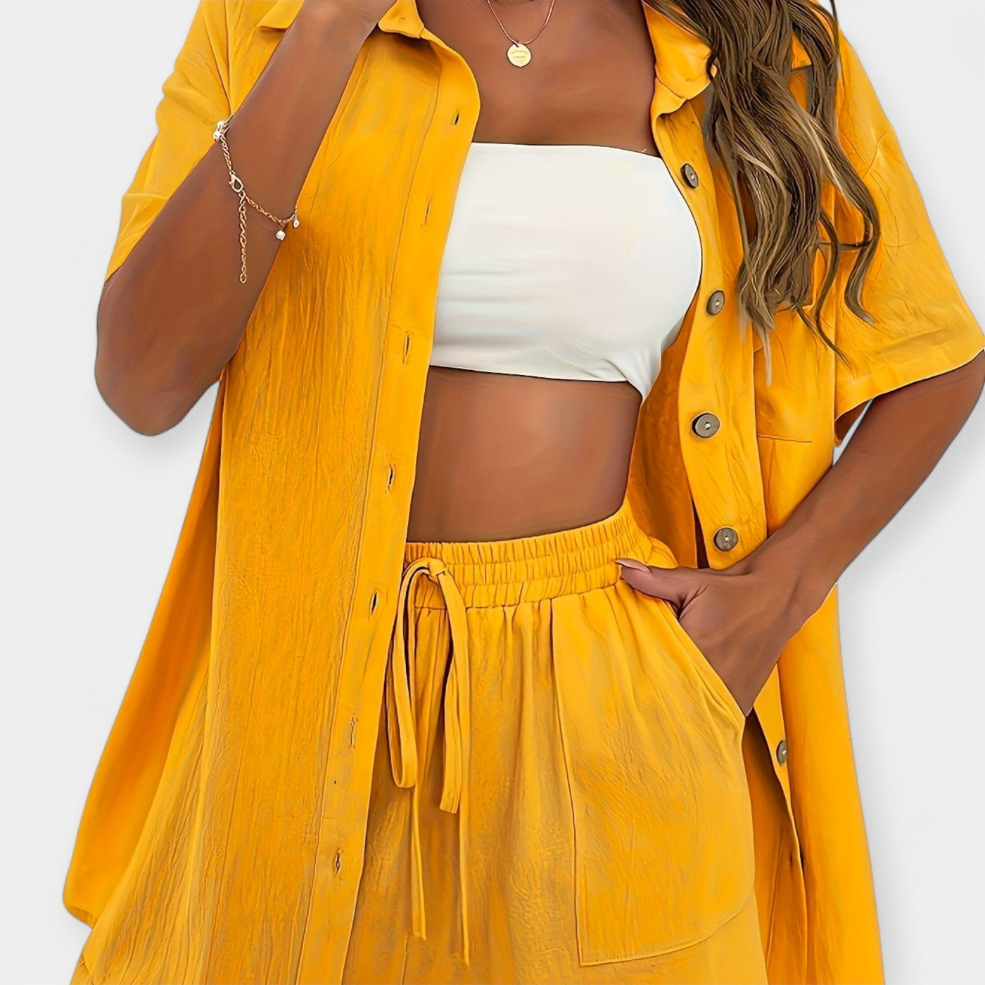 Alexandra | Sophisticated Blouse and Shorts Ensemble