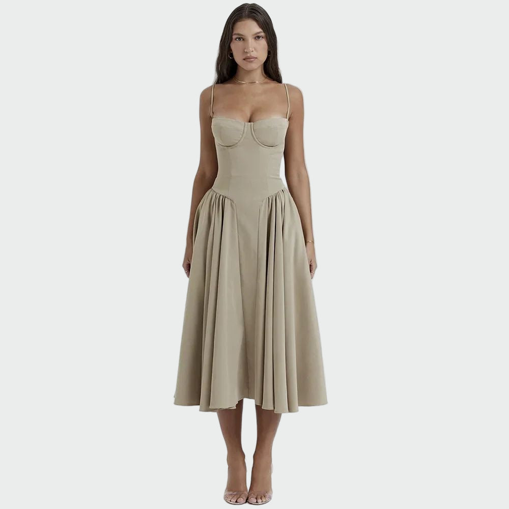 Isabella Rose Mae | Satin Maxi Dress With Slim Straps