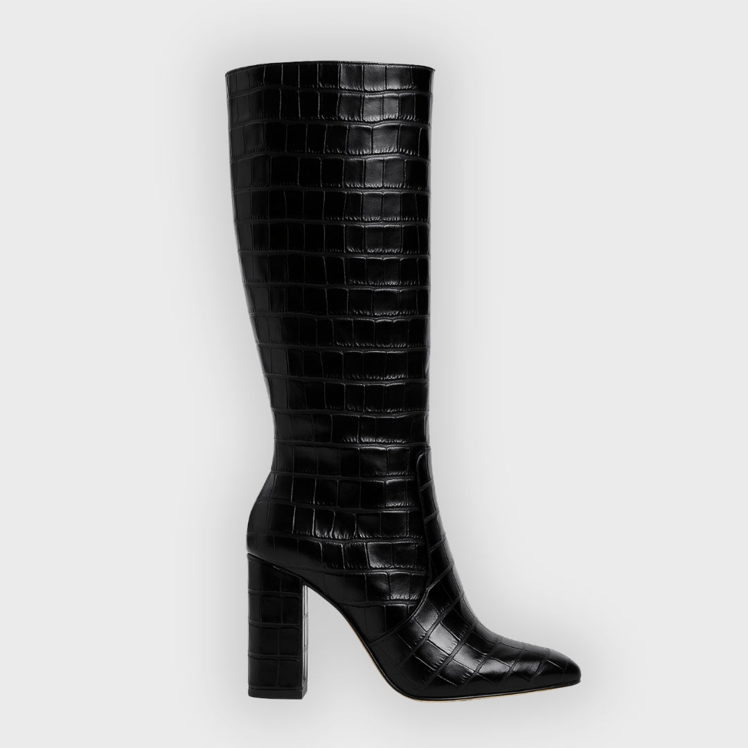 Constance | Croc-Embossed Knee-High Boots