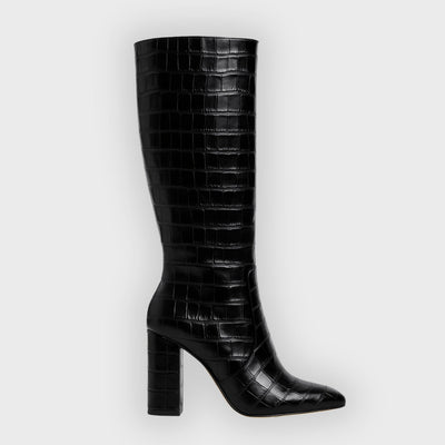 Constance | Croc-Embossed Knee-High Boots