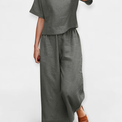 Alexandra Windsor | Airy Comfortable Linen Trousers Top