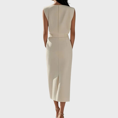 Ivy | Autumn Midi Dress with Button Detail