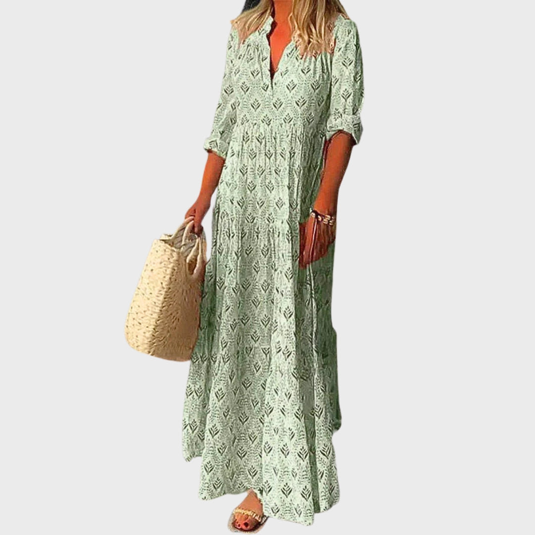 Daphne | Lightweight Long Dress With Vintage Print