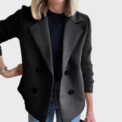 Ella | Elegant Autumn Knit-Sleeve Blazer