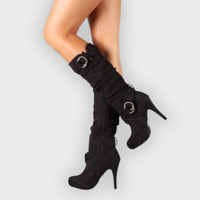 Mia | Knee-High Boots – Buckle Strap