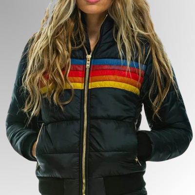 Faye | Rainbow Stripe Zip Jacket