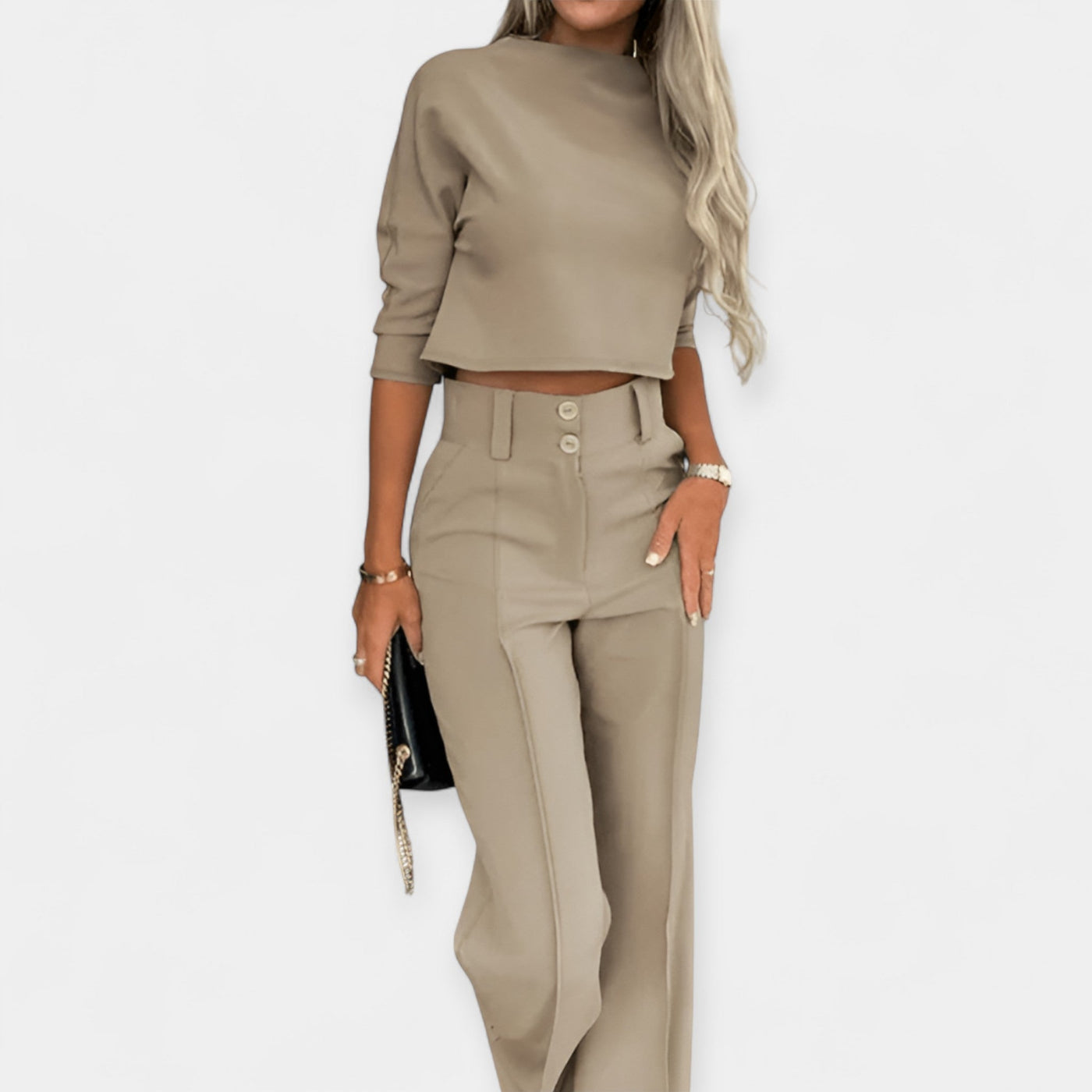AlexandrineFortescue | Elegant Crop Top and Trousers
