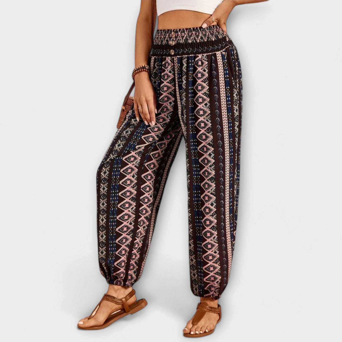Amelia | Trousers With Ethnographic Folklore Pattern