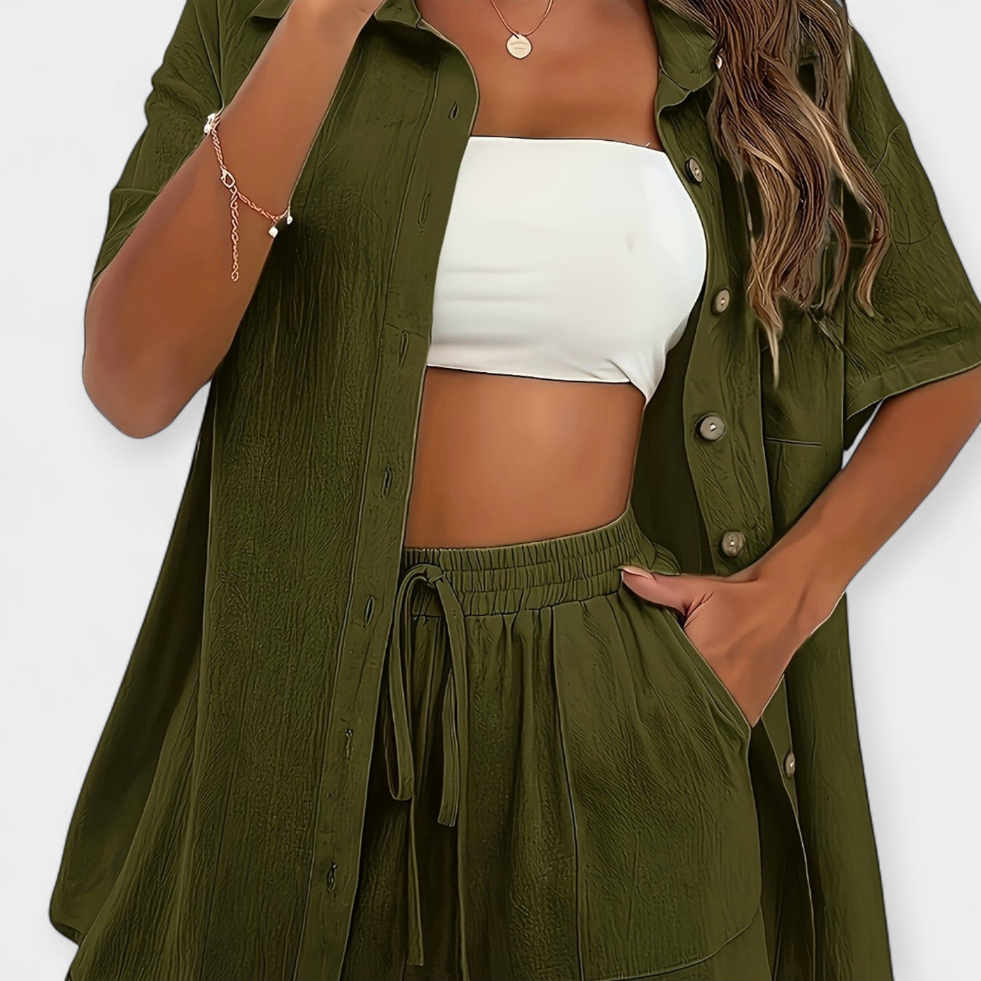 Alexandra | Sophisticated Blouse and Shorts Ensemble