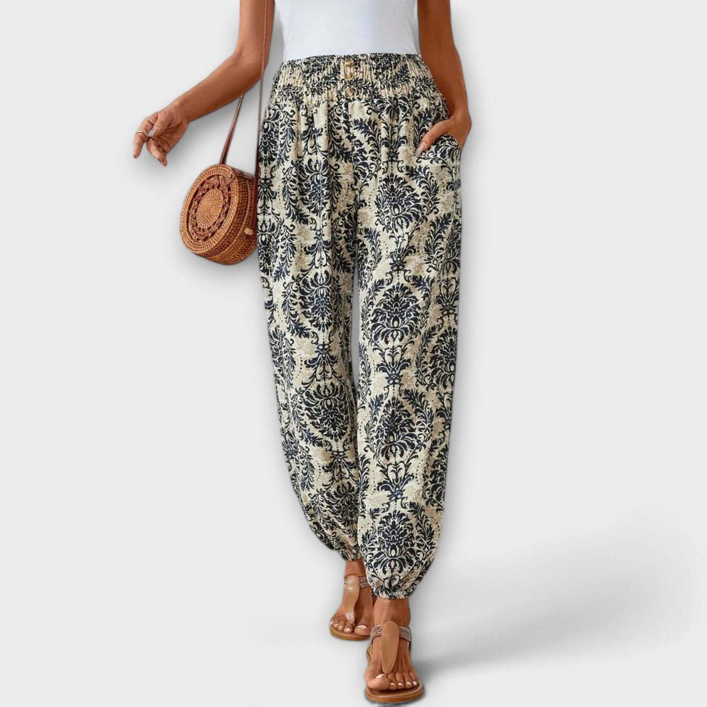 Amelia | Trousers With Ethnographic Folklore Pattern