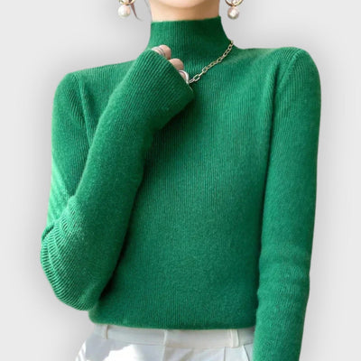 Alice | Knit Sweater With Half Turtleneck and Long Sleeves