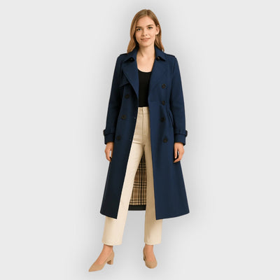 Frances | Double-Breasted Trench Coat with Belted Waist