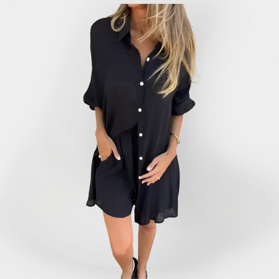 Charlotte Grace | Everyday Linen Blouse and Shorts