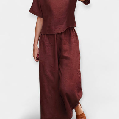 Alexandra Windsor | Airy Comfortable Linen Trousers Top