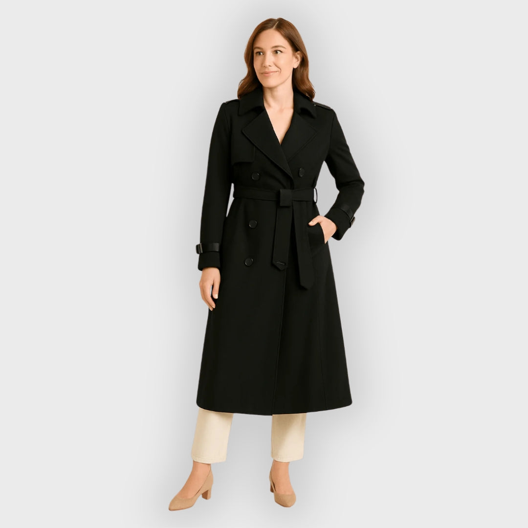 Frances | Double-Breasted Trench Coat with Belted Waist