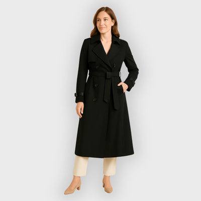 Frances | Double-Breasted Trench Coat with Belted Waist