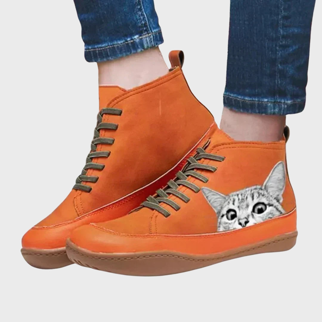 Emma | Autumn Cat-Lovers Leather Boots