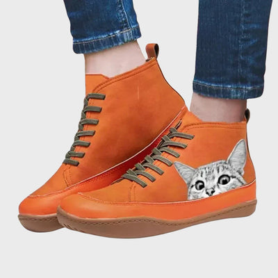 Emma | Autumn Cat-Lovers Leather Boots