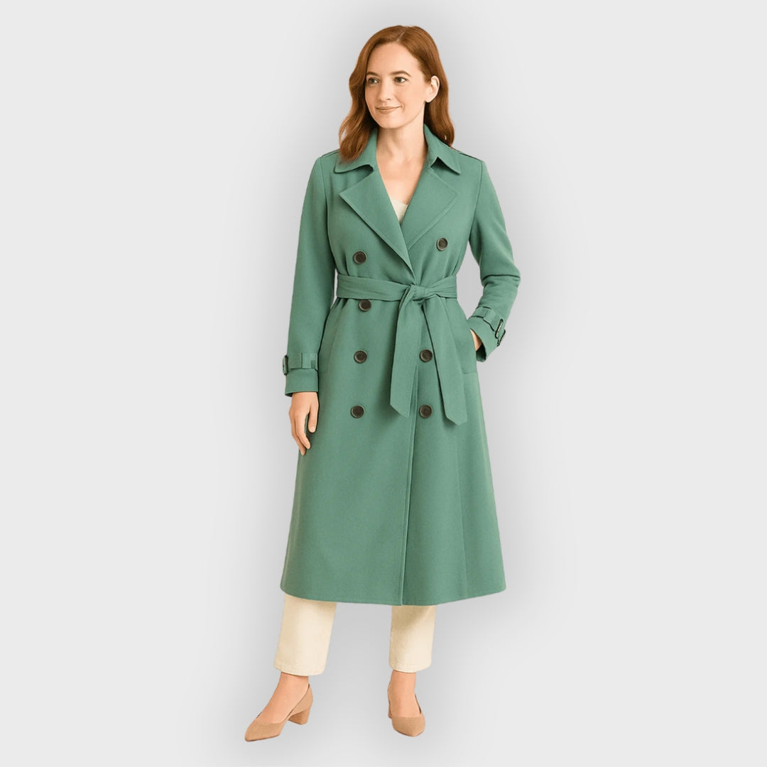 Frances | Double-Breasted Trench Coat with Belted Waist