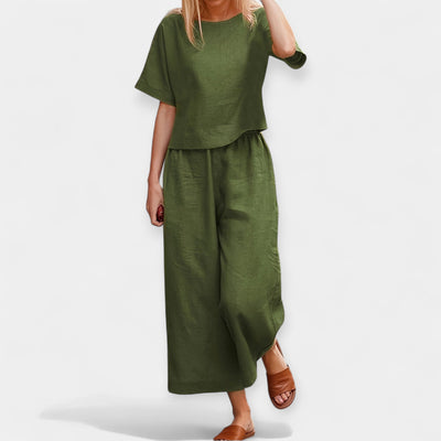 Alexandra Windsor | Airy Comfortable Linen Trousers Top