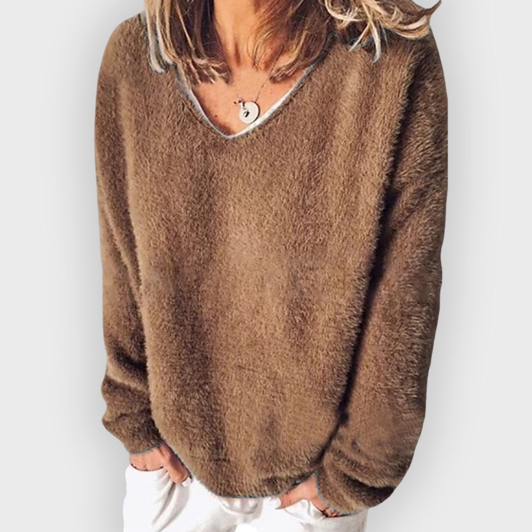 Maryam | V-Neck Sweatshirt – Long Sleeve Casual Style