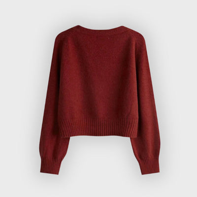 Dorothy | Premium Merino Wool V-Neck Skew Button Cardigan