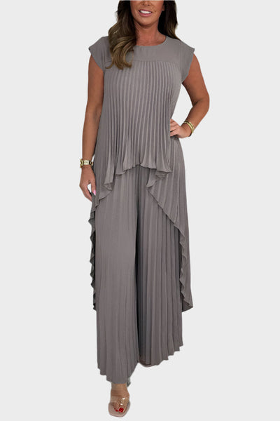 Taylor | Incomprehensibly Pleated Top Wide-Leg Trousers