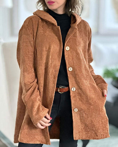 Cora™ | Cosy Corduroy Hooded Jacket