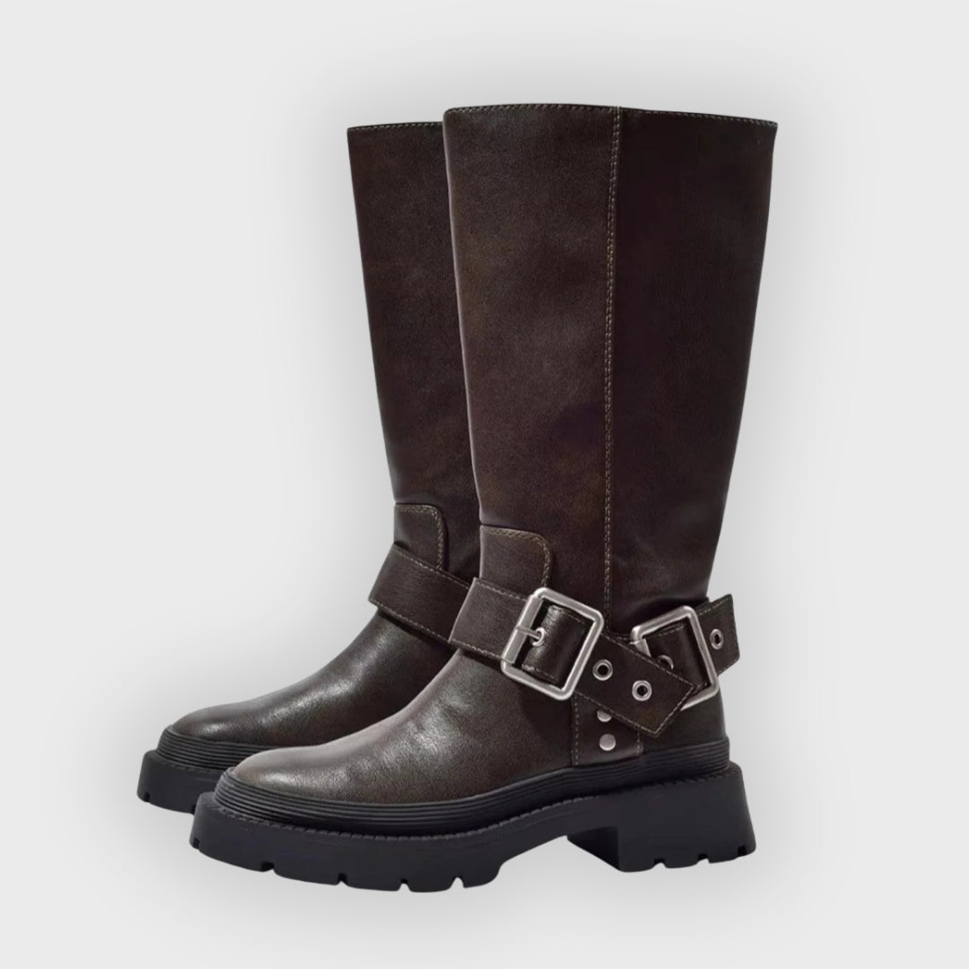 Agatha | Knee-High Chunky Flat Boots