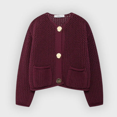 Zara | Mesh-Knit Cardigan With Front Pockets