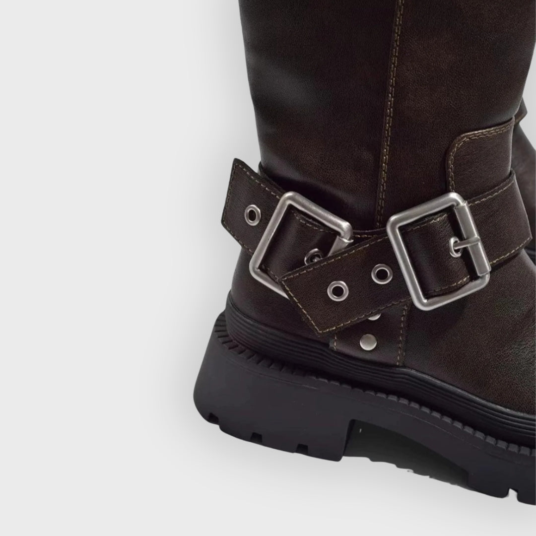 Agatha | Knee-High Chunky Flat Boots