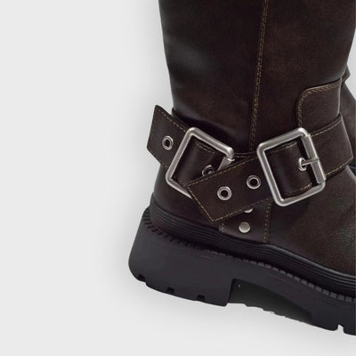 Agatha | Knee-High Chunky Flat Boots