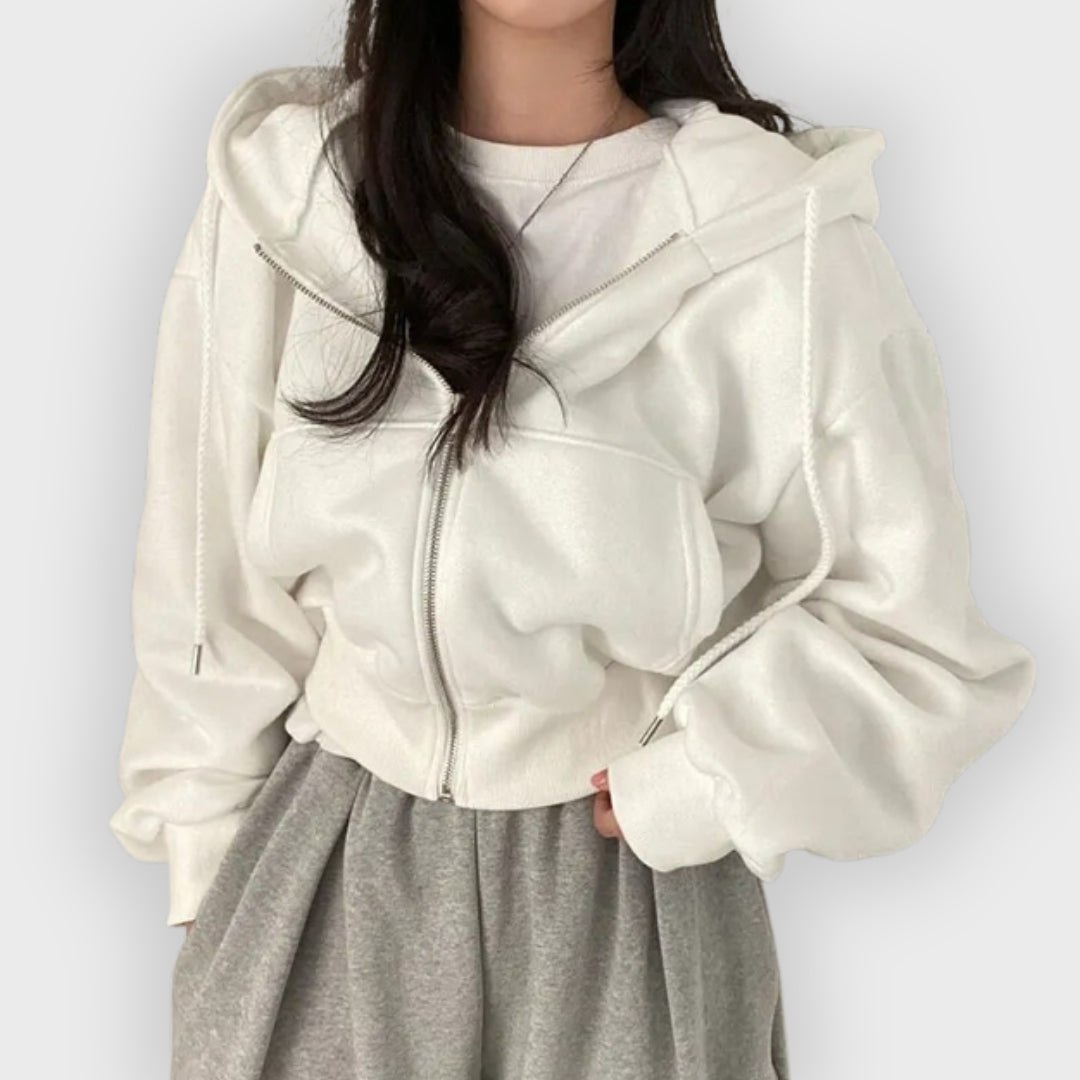 Edie | Hooded Jacket – Plush Texture