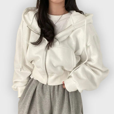 Edie | Hooded Jacket – Plush Texture