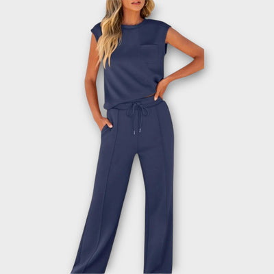 Alex | EnduringlyStylish Sleeveless Top Drawstring Trousers