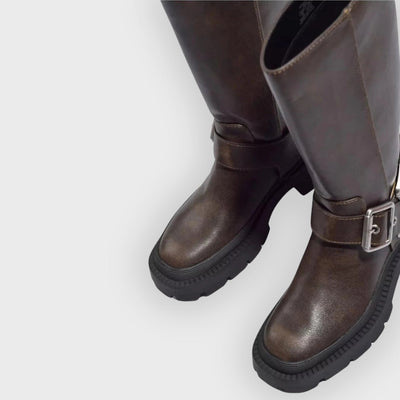Agatha | Knee-High Chunky Flat Boots