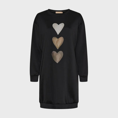 Edith | Heart Print Long Sleeve Sweatshirt