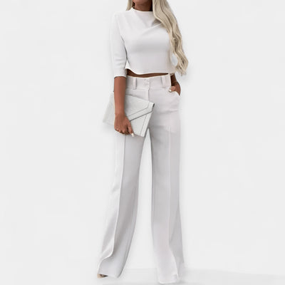 AlexandrineFortescue | Elegant Crop Top and Trousers