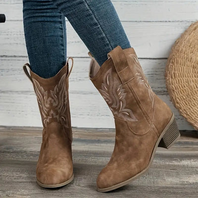 Sophie | Western Cowboy Boots - Premium Vegan Leather