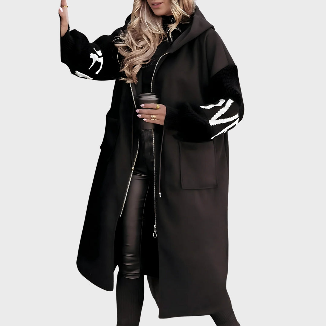 Marjorie | Knit-Sleeve Hooded Jacket